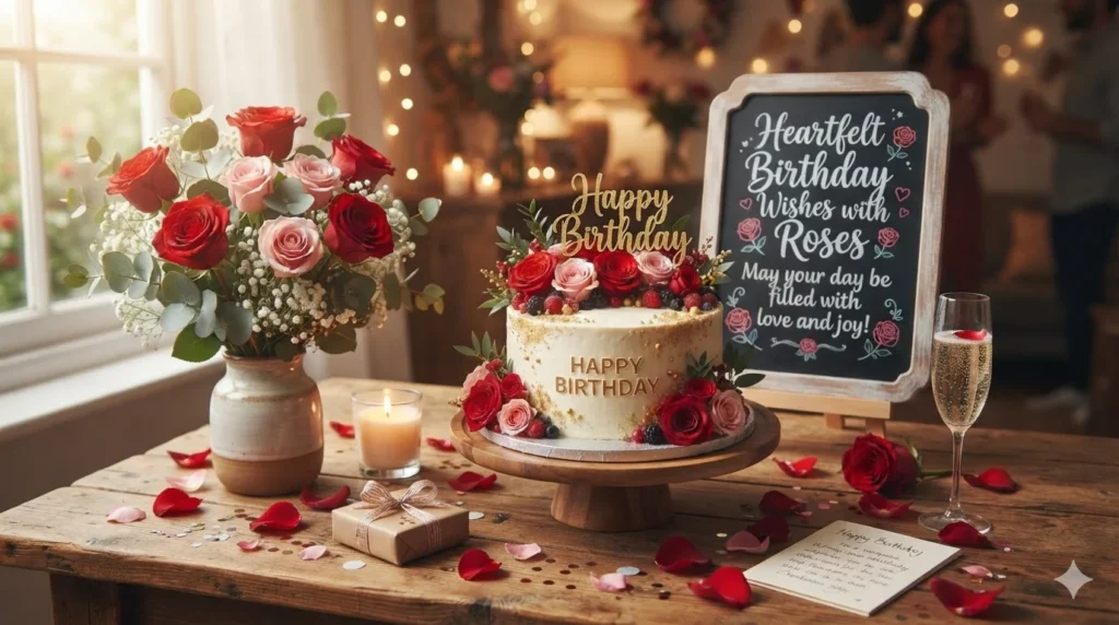 ❤️ Heartfelt Birthday Wishes with Roses
