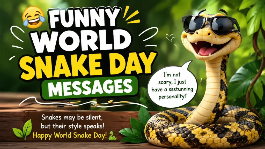 😂 Funny World Snake Day Messages