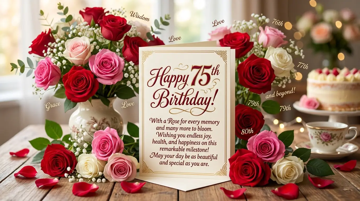 75+ Birthday Wishes with Rose🌹 