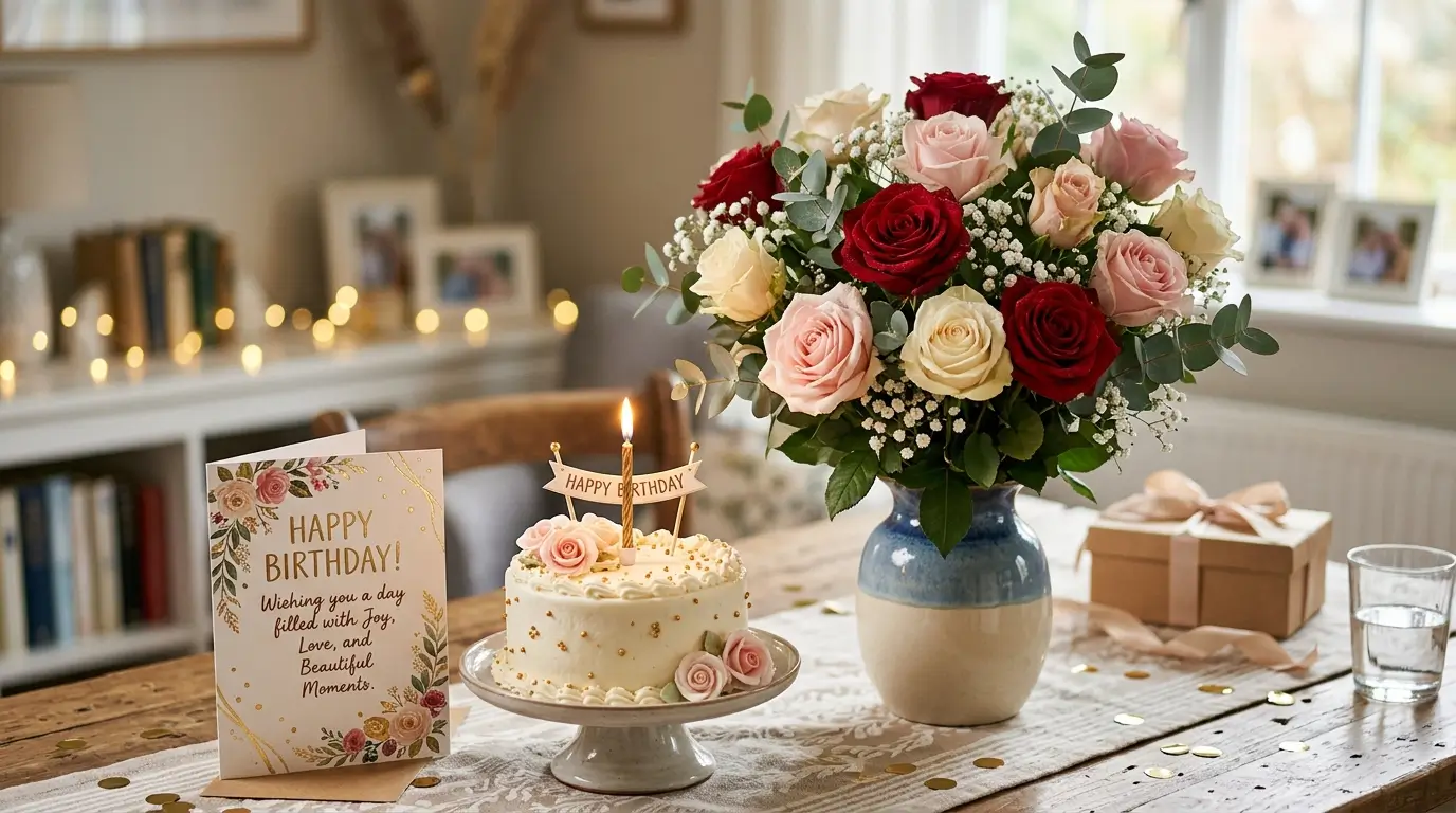 Birthday Wishes with Roses