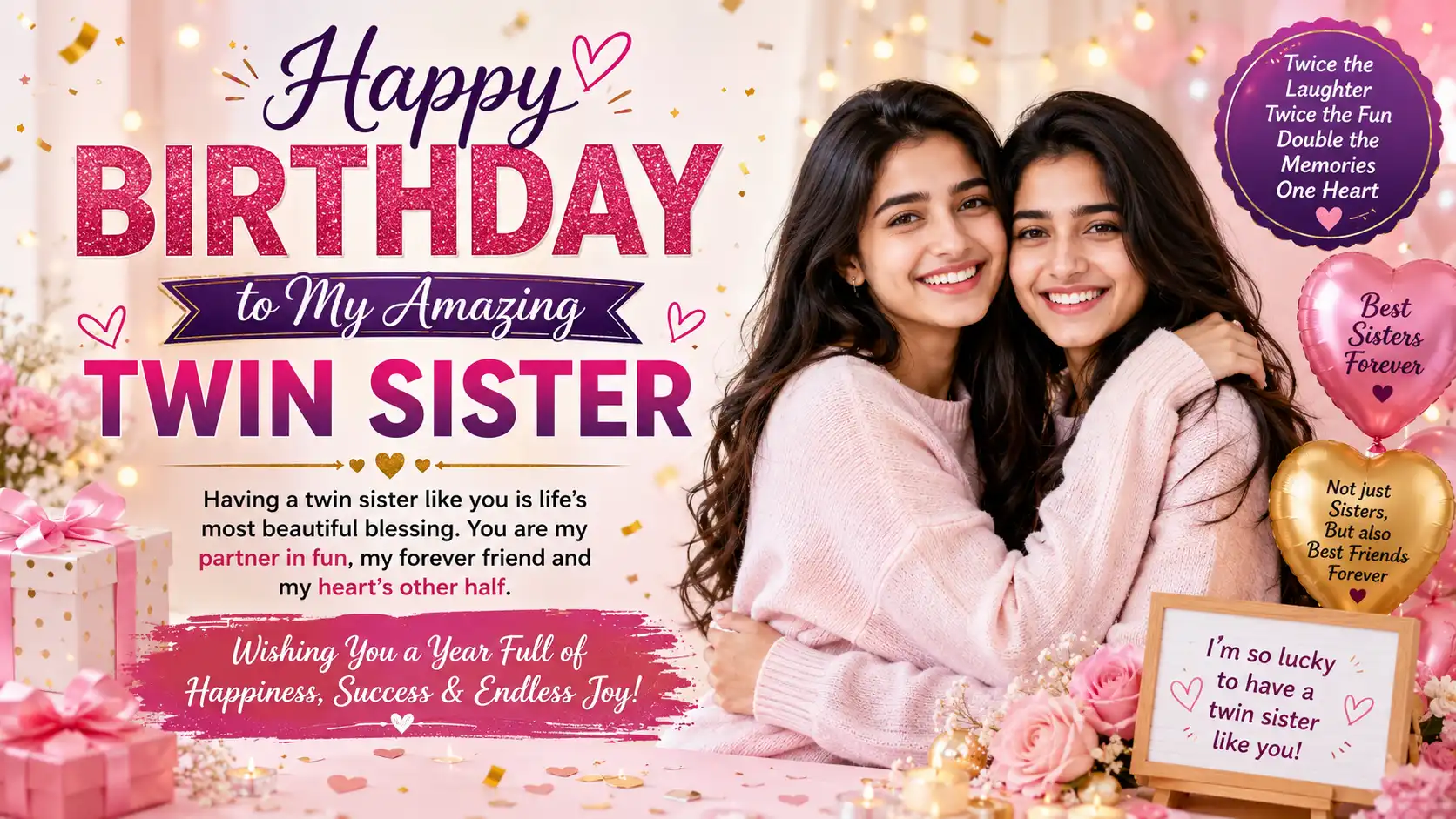 birthday wishes for twin sister