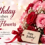 birthday wishes with rose flowers