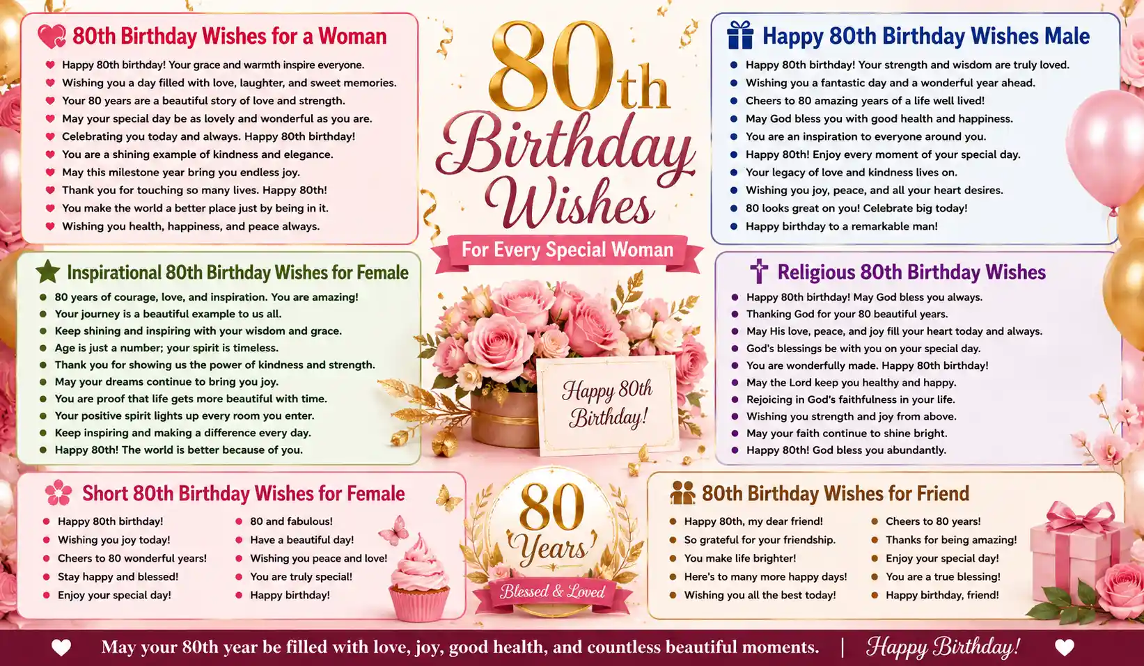 80th birthday wishes