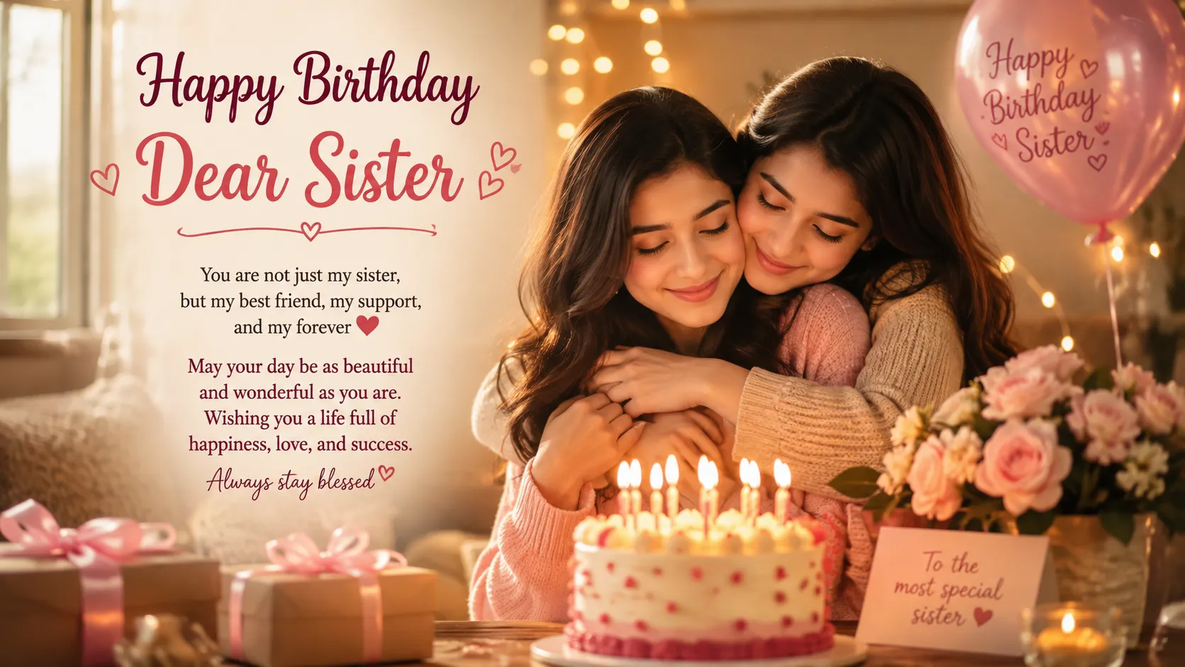 Heart Touching Birthday Wishes for Sister