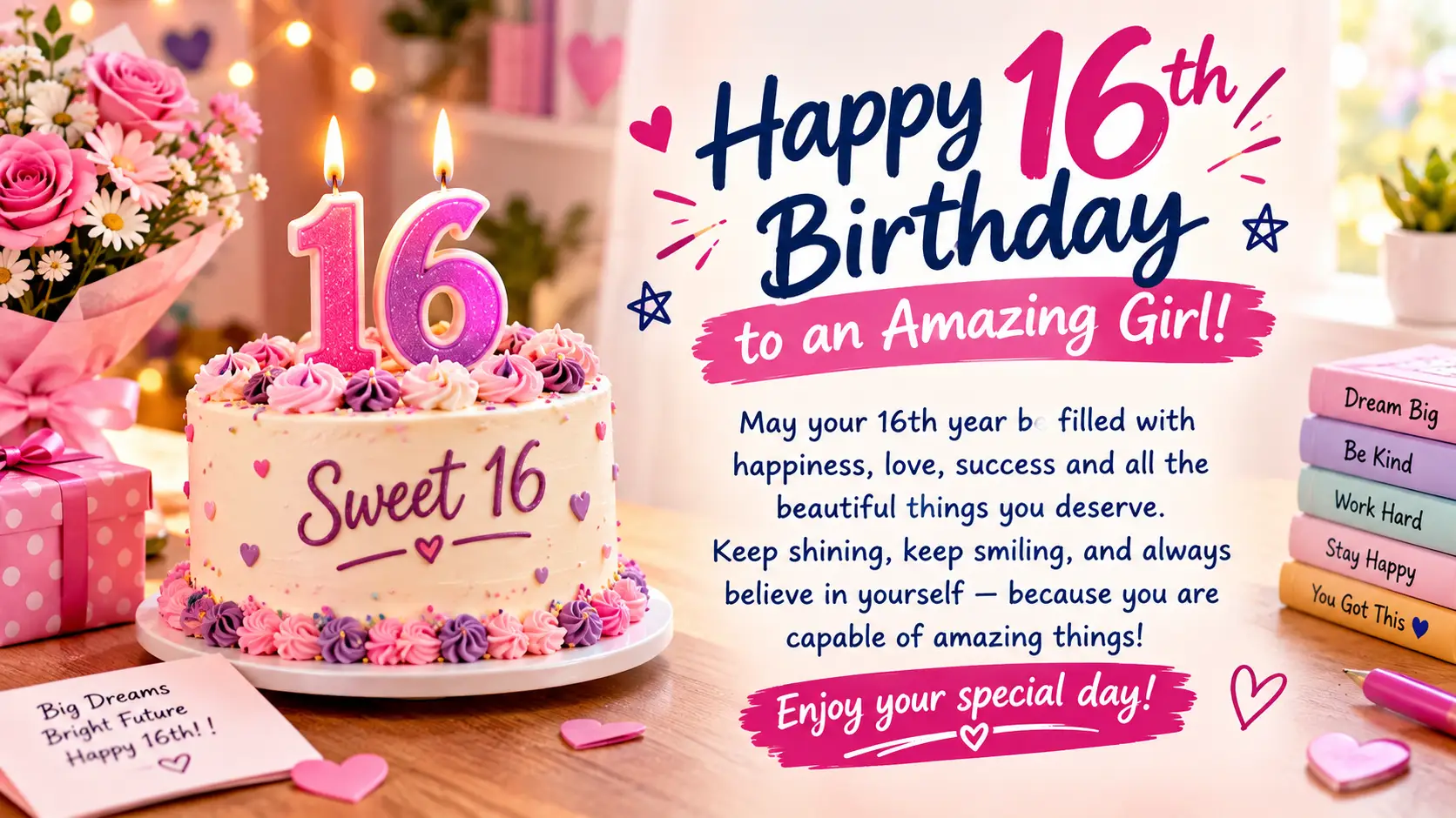 16th birthday wishes for girl