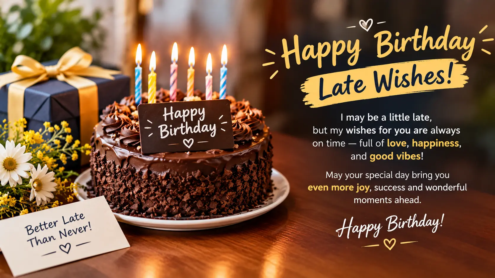 happy birthday late wishes
