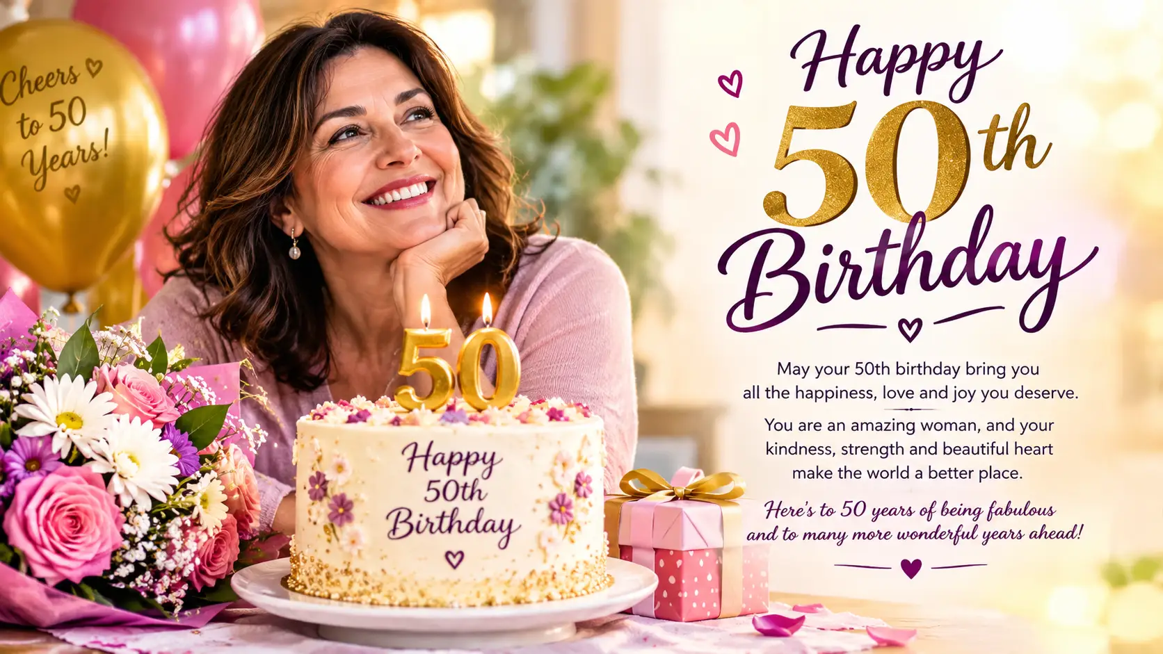 woman happy 50th birthday wishes